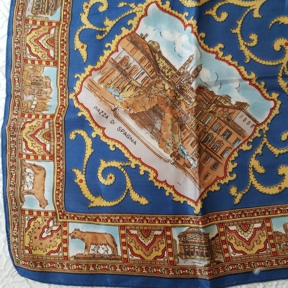 Vintage Roma Souvenir Silk Square Scarf - Picture 5 of 10